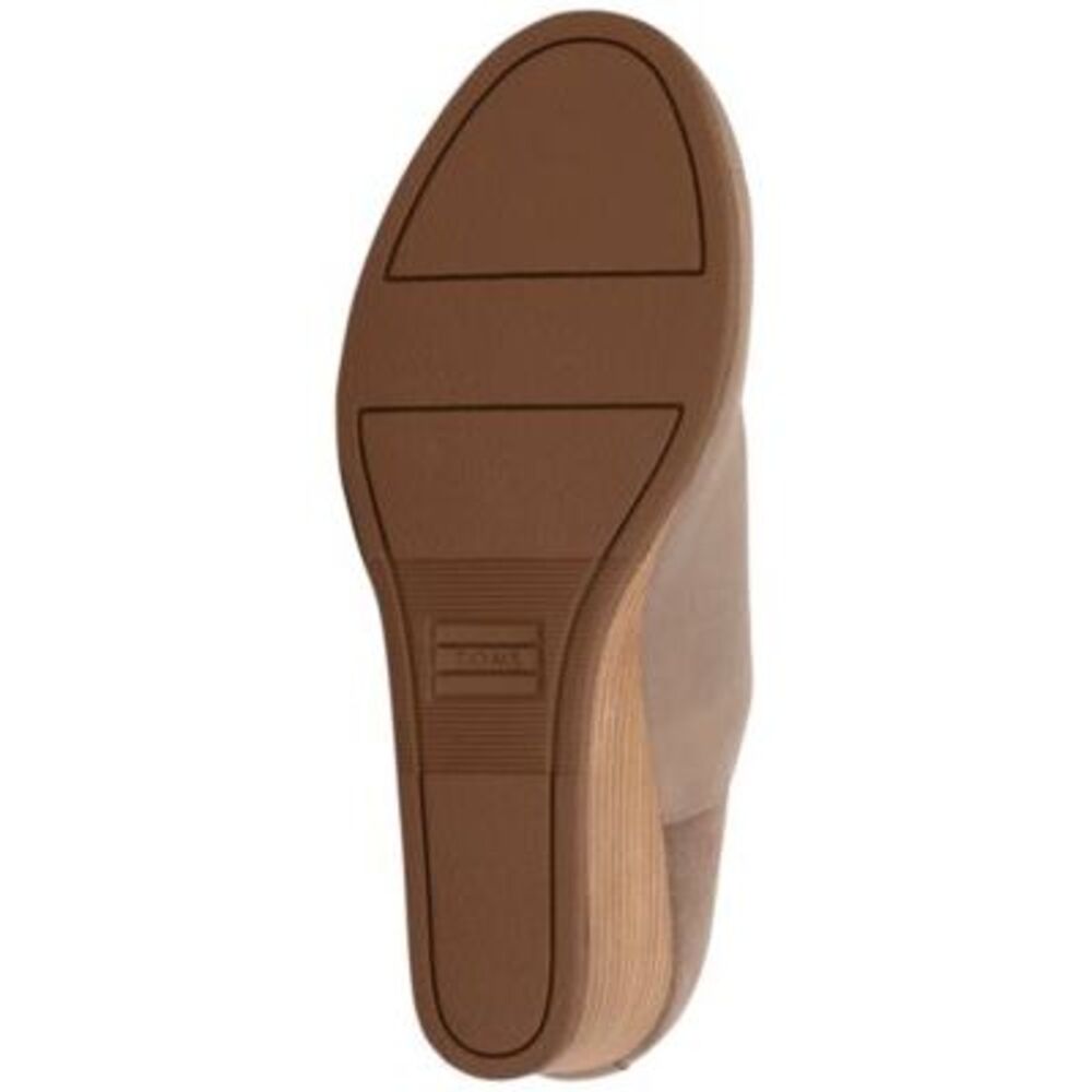 NWT TOMS Womens Beige Stretch Gore Kelsey Round Toe Wedge Suede Booties 8 - Picture 4 of 5